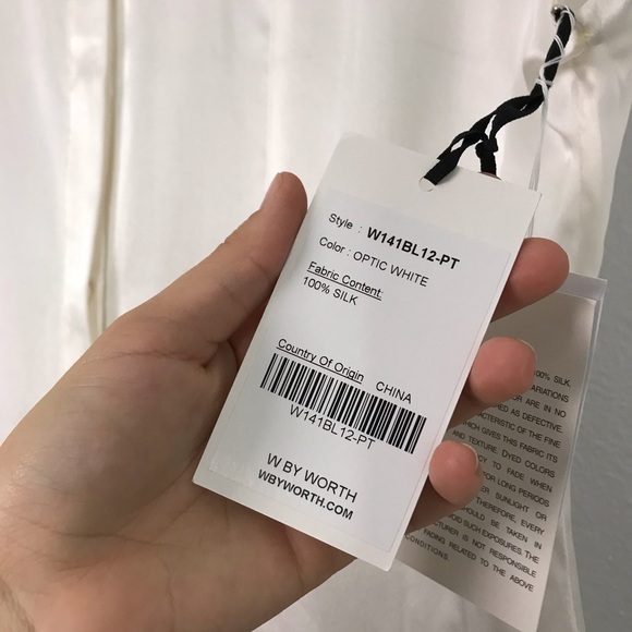 W by Worth White Blouse Sleeveless 100% Silk - Picture 5 of 6